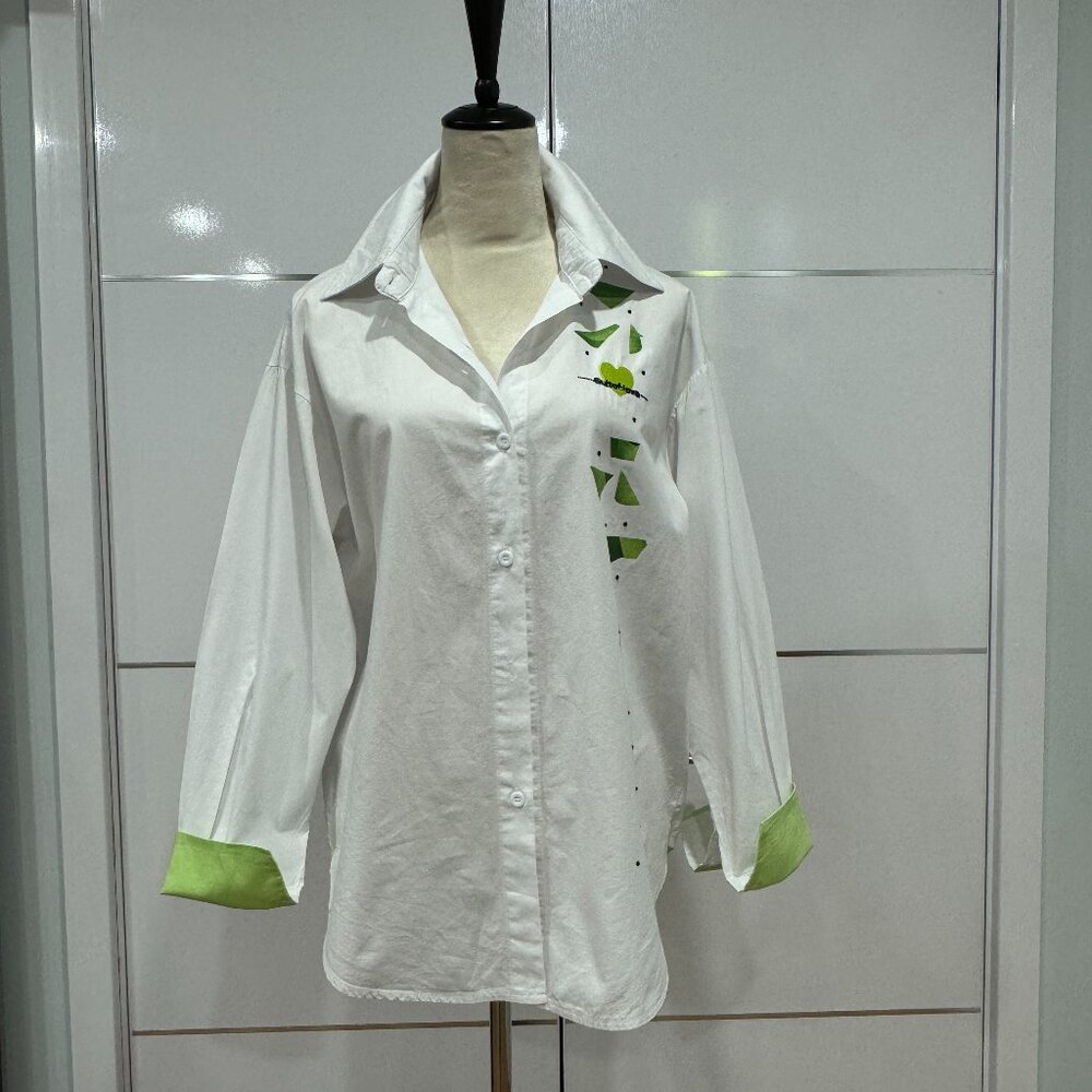 ZANNZA Couture Button down blouse, Size L